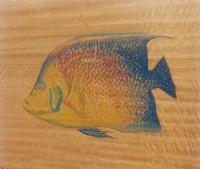 Reef Fish #7A 11.5x13.5 Oil/Pyro on Mango by David 'Kawika' Gallegos <! local>