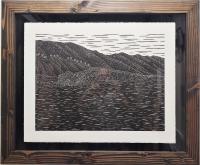 Mauka 22x28 LE Framed Original Woodcut Print on Rives Paper #4/20 by Steven Kean <! local> <! aesthetic>