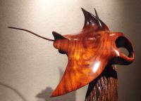 Manta Ray Koa Sculpture by Craig Nichols <! local>
