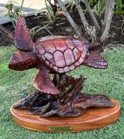 Exploring the Reef - Koa Honu Sculpture by Craig Nichols <! local>