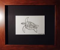 <b>*NEW*</b> Turtle 6x9 Framed Drawing by Robert Wyland
