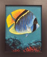 Blue Butterfly 8x10 Framed Cloissone by Wang Ge <! aesthetic> <! local>