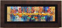 <b>*NEW*</b> Reflections 8x24 Framed Mixed Media Giclee with Unique Gold Leaf Enhancements by James Coleman