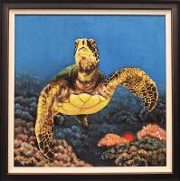 Honu King 24x24 Framed Cloisonne by Wang Ge <! aesthetic> <! local>