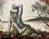 Lanai Wahine Enhanced Giclee by Shawn Mackey