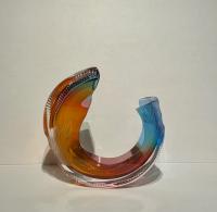 Open Golden Surf Transformation Glass Sculpture by Leon Applebaum <! aesthetic>