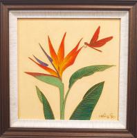 Dragonfly of Paradise 12x12 Framed Cloissone by Wang Ge <! aesthetic> <! local>