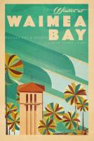 Winter at Waimea Bay (Oahu) Framed Giclee by Nick Kuchar <! local> <! aesthetic>