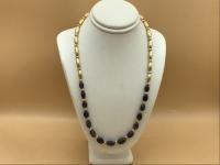 <b>*NEW*</b> Sapphire Stone w/14k Gold Beads & Findings Necklace by Pat Pearlman <! local>