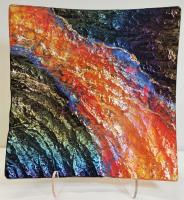 <b>*NEW*</b> Lava 9x9 Glass Platter by Marian Fieldson <! local>