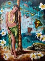 Pacific Aloha 48x36 Original Acrylic by Shawn Mackey