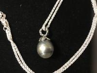 Tahitian 13mm Pearl Fancy Cap SS Pendant 18-Inch by Pat Pearlman <! local>