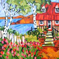 Tropical Wind 30x40 Original GW Acrylic by Marie-Claude Boucher