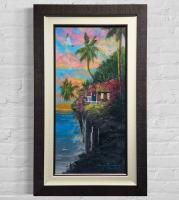 Tropical Solitude 30x15 Original Oil Framed by James Coleman