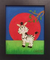 Zebra 8x10 Framed Cloissone by Wang Ge <! aesthetic> <! local>