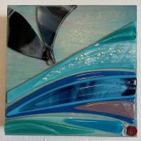 <b>*NEW*</b> Whale Tail 8x8 Fused Glass Wall Art by Shelly Batha <! local> <! aesthetic>