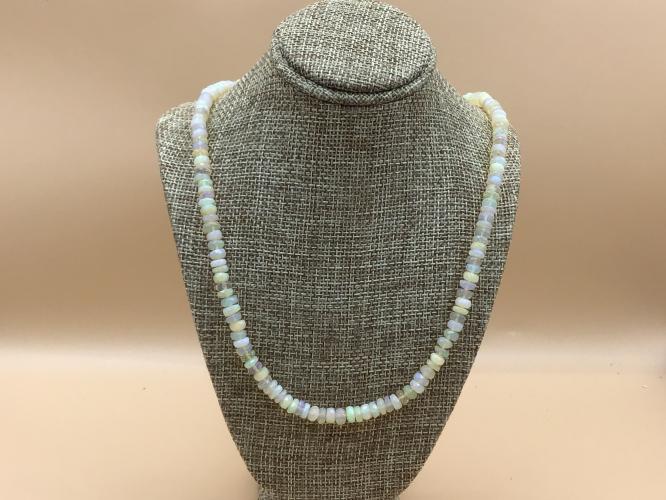 Natural 6mm Ethiopian Opal & Faceted Rondell GF Necklace 17.5-Inch by Pat Pearlman <! local>