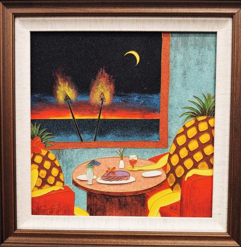 Pineapple Date Night 12x12 Framed Cloisonne by Wang Ge <! aesthetic> <! local>