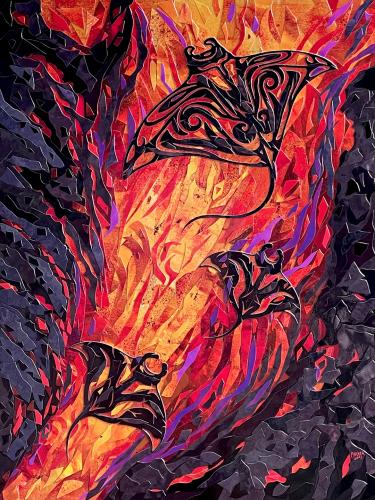 <b>*NEW*</b> Follow the Leader 18x24 Collage on Wood by Patrick Parker <! local>
