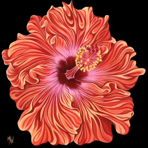 Mauna Kea Hibiscus GW Artist Enhanced Giclee by MsW <! local>