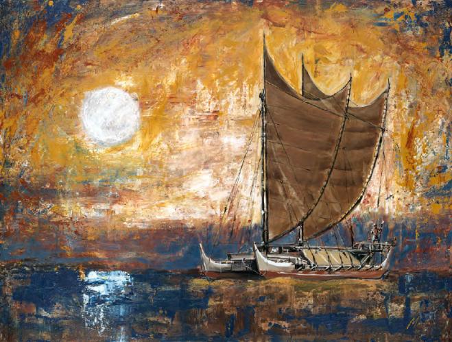 Hokulea Moon Giclee by Shawn Mackey by <b>*NEW*</b> <br> <a></a>Father's Day Is June 18th!