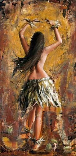 Coconut Hula Giclee by Shawn Mackey