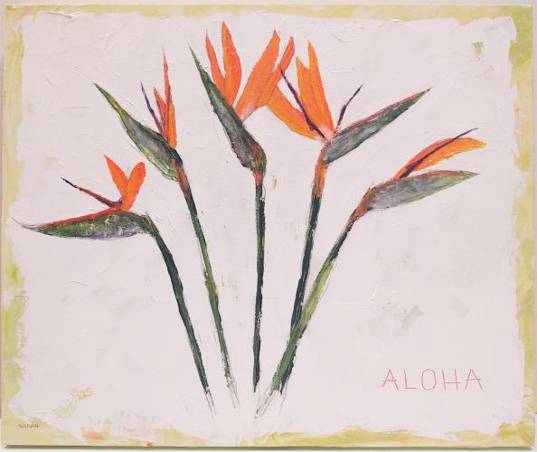 Aloha Florals Birds of Paradise 20x24 Original Acrylic by John Baran <! aesthetic>