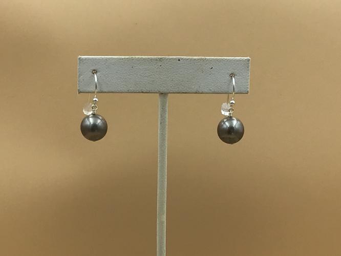 Tahitian 10mm Pearl SS Wire Earrings by Pat Pearlman <! local>