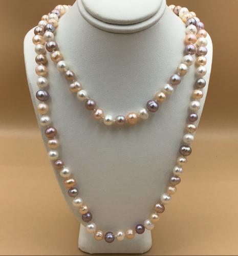 Champagne Potato Pearl Knotted Necklace 75-Inch by Pat Pearlman <! local>