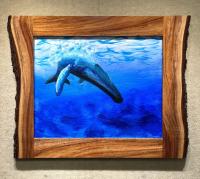 Deep Blue 16x20 Original Acrylic in Live Edge Koa Frame by Blake Kirkpatrick <! local>