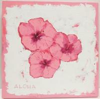 Aloha Florals Pink Hibiscus 18x18 Original Acrylic by John Baran
