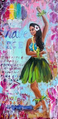 Shave Ice Flavors Original Acrylic 12x24 by Shawn Mackey