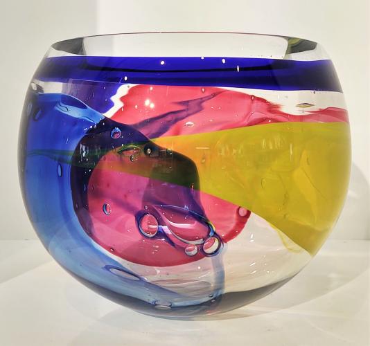 Rainbow Bubble Bowl by Leon Applebaum