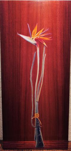 Ikebana #1 (Bird of Paradise) 12x26 on Koa by David Gallegos <! local>