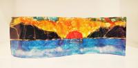 Small Sunset Wave 3x9 Glass Sculpture by Marian Fieldson <! local>