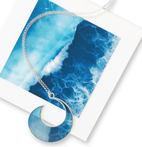 <b>*NEW*</b> Big Ocean Wave SS Necklace by Foterra Jewelry <! aesthetic>
