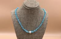 <b>*NEW*</b> Bright Blue Ethiopian Opal Nugget & 7.5mm Pearl SS Necklace 19-Inch by Pat Pearlman <! local>