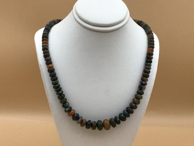 Brown Ethiopian Opal & Graduated Rondell GF Necklace 18-Inch by Pat Pearlman <! local>