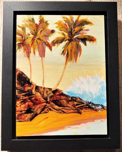 Waves of Spray 6x8 Framed Original Oil by Dan Young