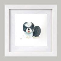 Sheepdog 6x6 Framed Paper Collage by KTO <! local> <! aesthetic>