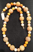 Mauve Druzy & Firecracker Agate Beaded SS Necklace by Genesis Collection
