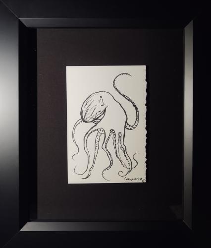 <b>*NEW*</b> Octopus 6x9 Framed Drawing by Robert Wyland