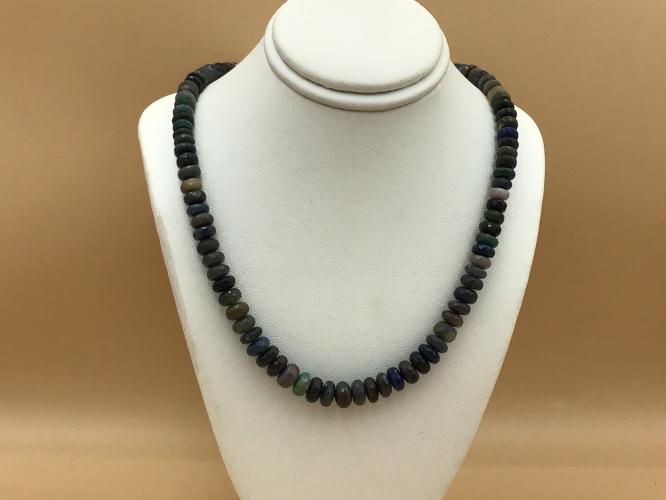 <b>*NEW*</b> Black Faceted Graduated Ethiopian Opal GF Necklace by Pat Pearlman <! local>