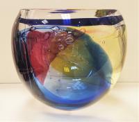Rainbow Lava Bubble Bowl by Leon Applebaum
