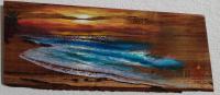 Lasting Love 5x15 Oil on Live-Edge Koa Wood by Deen Garcia <! local>