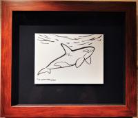 Orca 7x10 Framed Original Drawing [Original Price: $1,900] by Robert Wyland