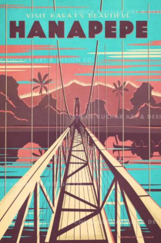 Hanapepe Bridge (Kaua'i) Framed Giclee by Nick Kuchar <! local>