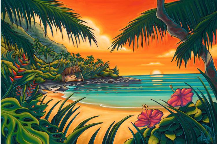 <b>*NEW*</b> Aloha Paradise 24x36 LE Giclee by <b>*NEW ARTIST*</b> <br>Grant <b></b>Pecoff