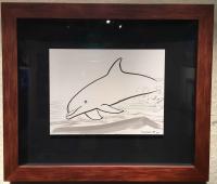 Dolphin 9x12 Framed Original Drawing [Original Price: $1,900] by Robert Wyland