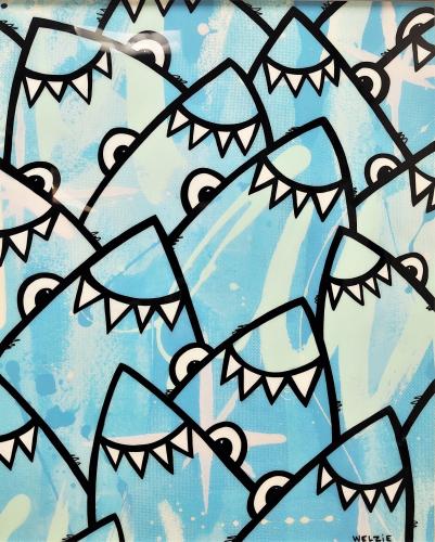 Shark Gang 16x20 Limited Edition Aluminum Print by Welzie <! local> <! aesthetic>
